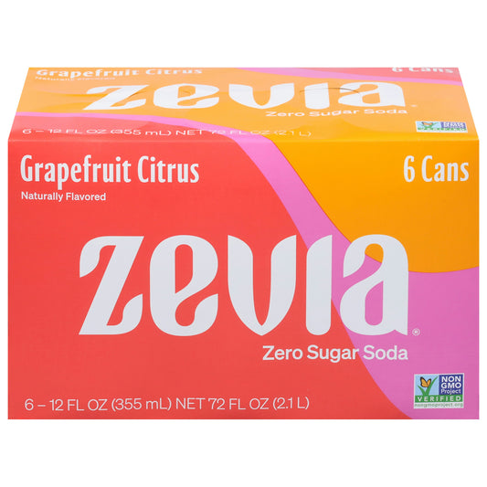 Zevia Soda Grapefruit Citrus 72 FO (Pack of 4)