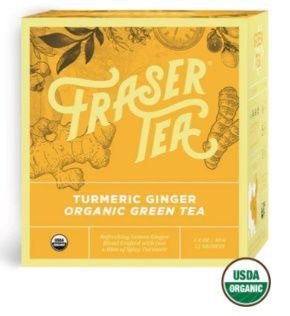 Fraser Tea Organic Turmeric Ginger Green Tea - 1.4 Ounce (Pack of 6)