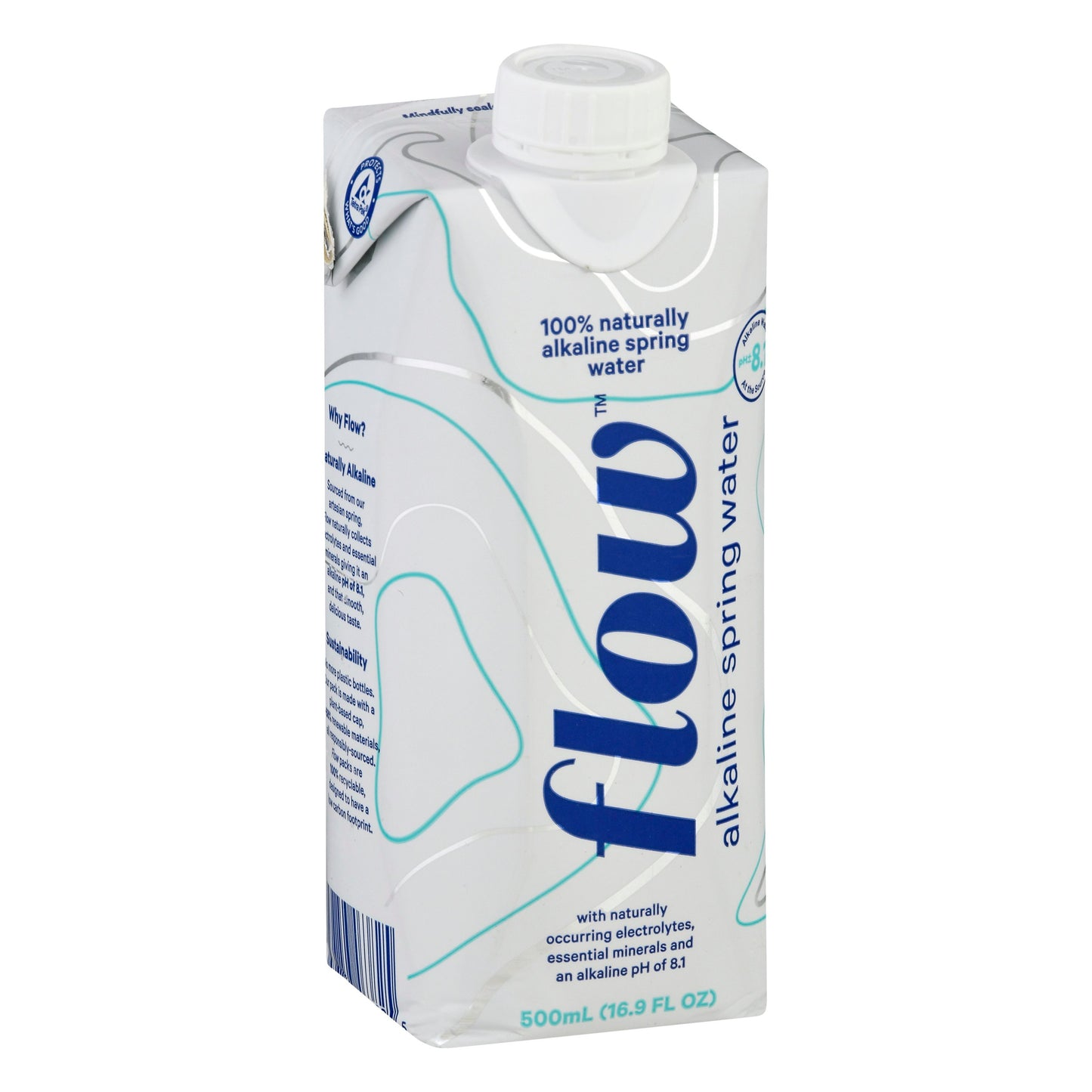 Flow Water Water Alkaline Spring 500Ml 16.9 FO (Pack of 12)