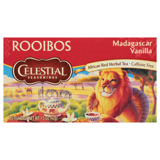 Celestial Seasonings Tea Red Madagascar Vanilla 20 Bag (Pack of 6)