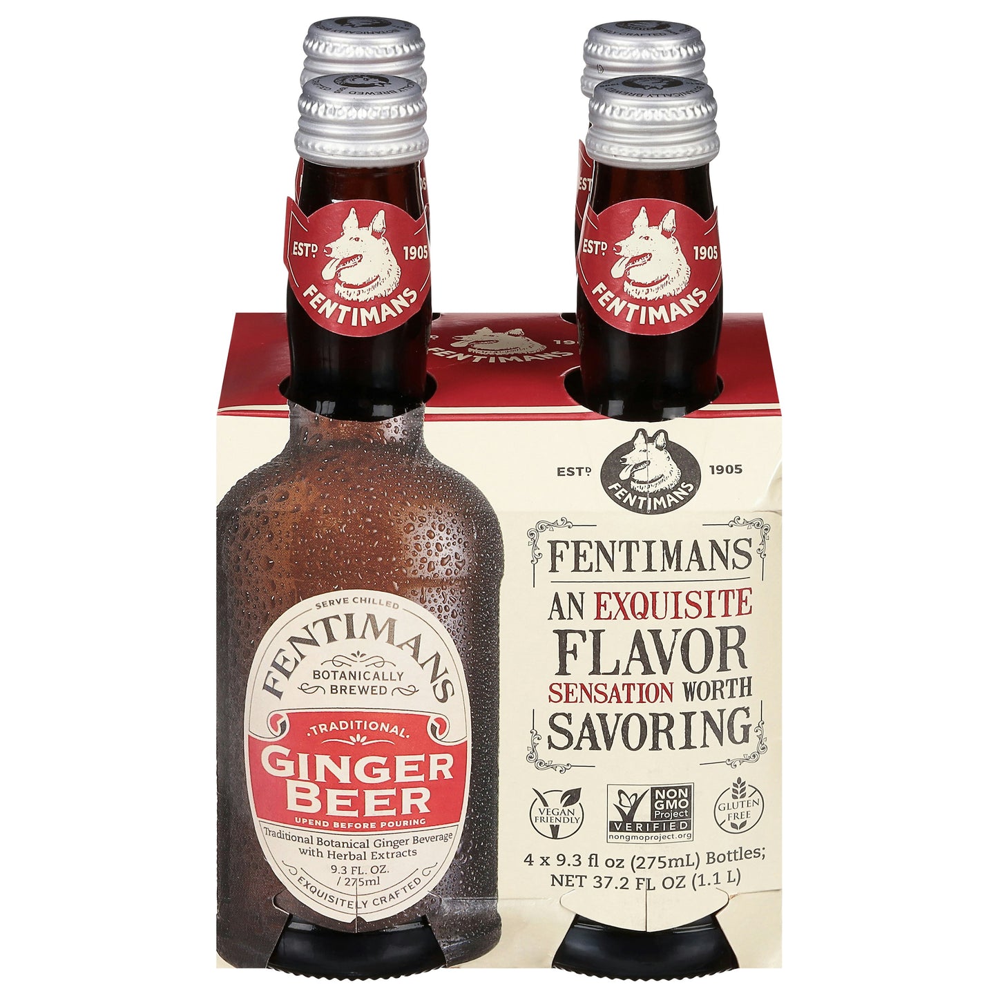 Fentimans Beverage 4Pk Ginger Beer 37.2 FO (Pack of 6)