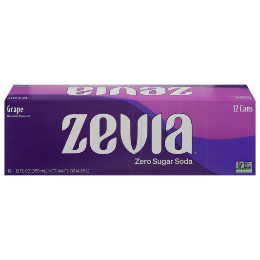 Zevia Soda Zero Grape 144 FO (Pack of 2)