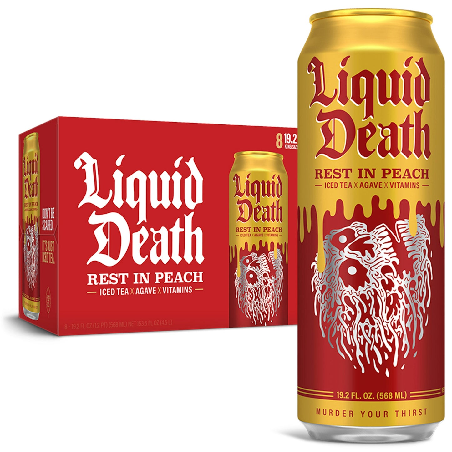 Liquid Death Tea Iced Rest In Peach