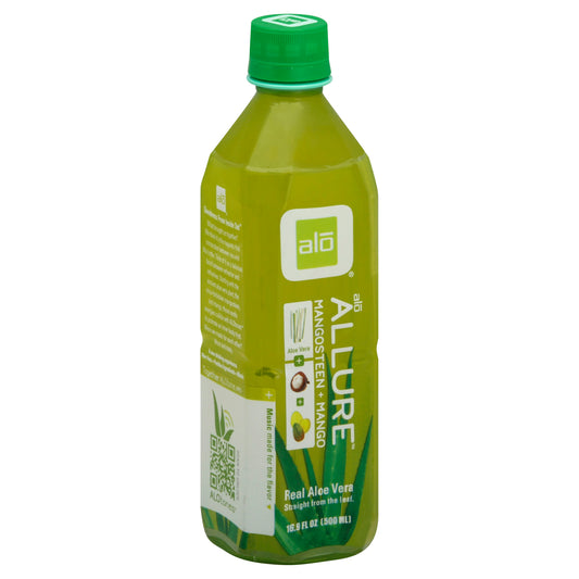 Alo Original Allure Aloe Vera Juice Drink - Mangosteen and Mango 16.9 FO (Pack of 12)
