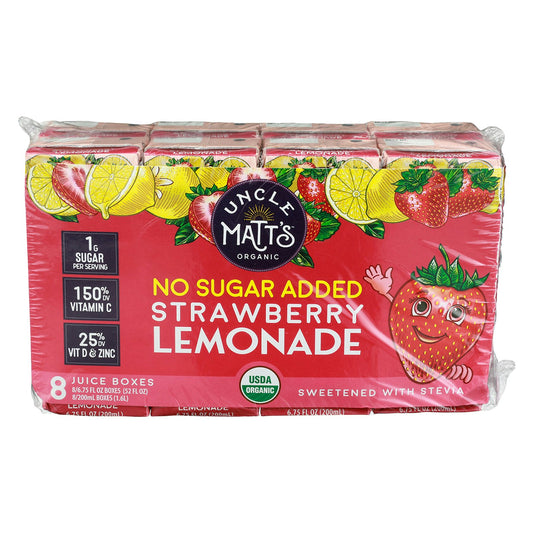 Uncle Matts Organic Juice Box Strawberry Lemon 54 FO (Pack of 4)