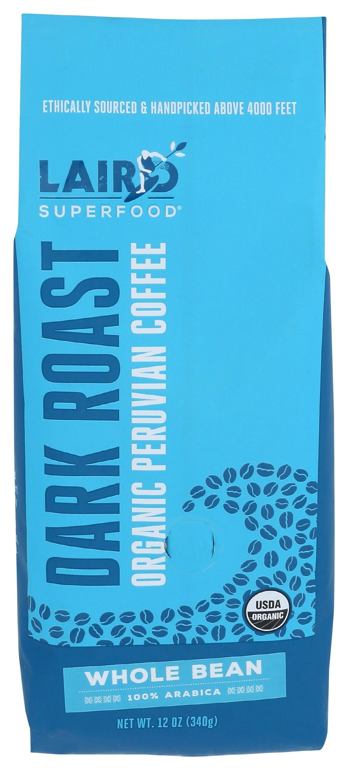 Laird Superfood Organic Peruvian Dark Roast Whole Bean Coffee