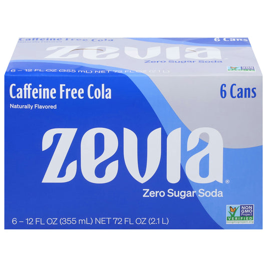Zevia Soda Caffeine Free Cola 72 FO (Pack of 4)