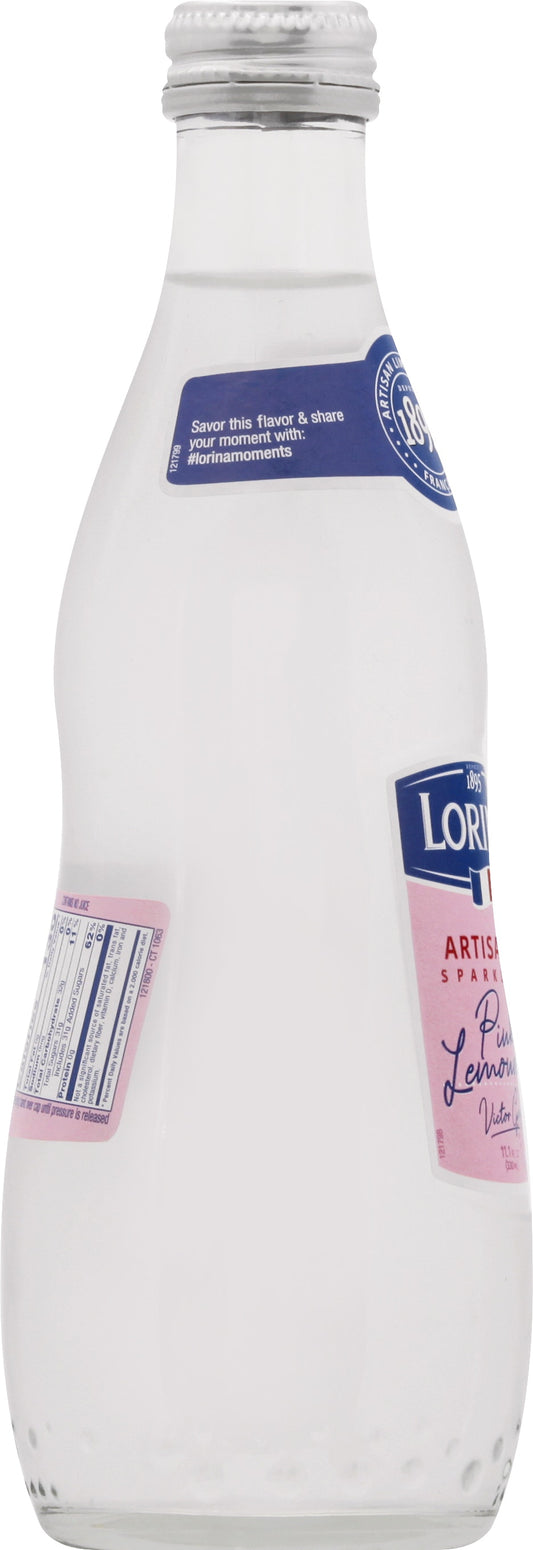 Lorina Beverage Artisanal Sparkling Pink Lemonade 11.1 Fl Oz (Pack of 12)