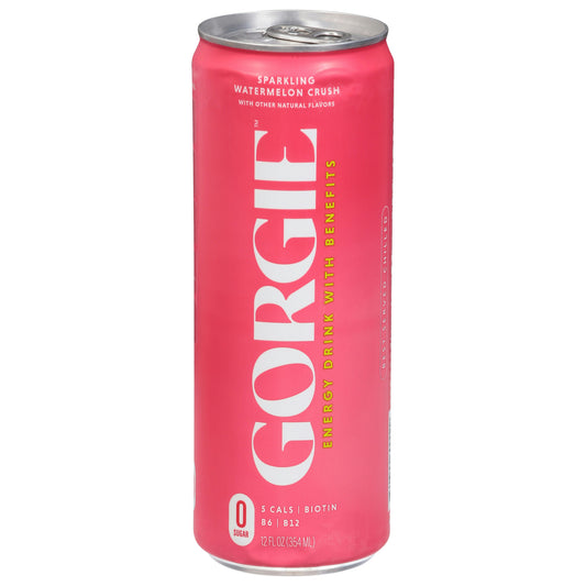 Gorgie Beverage Energy Sparkling Watermelon Crush 12 Fl Oz (Pack of 12)