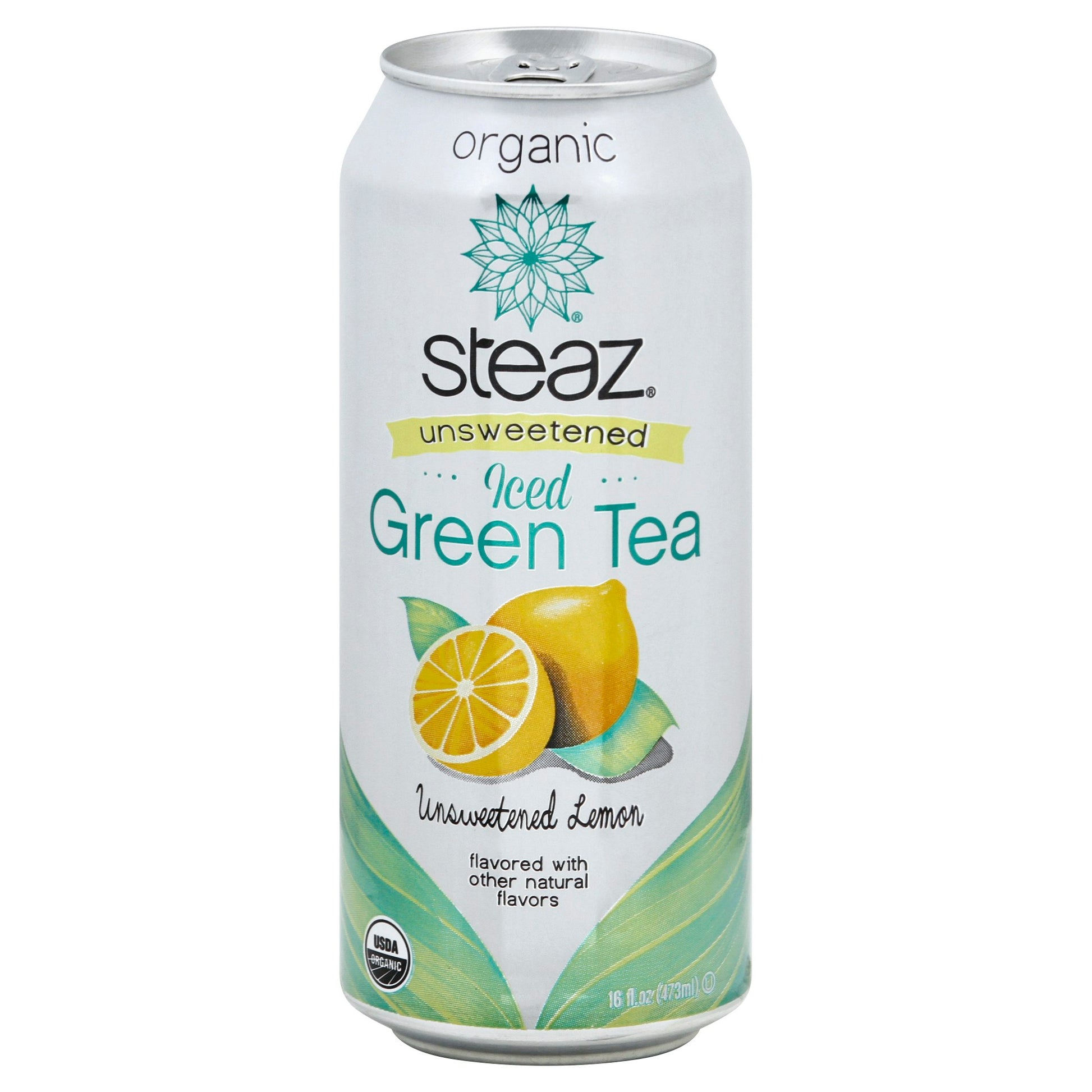 Steaz Tea Antiox Brew Unsweetened lemon Organic 16 FO (Pack of 12)