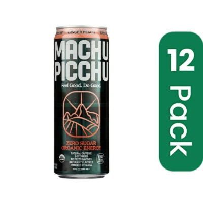 Machu Picchu - Energy Drink Ginger Peach - 12 fl. oz (Pack of 12)