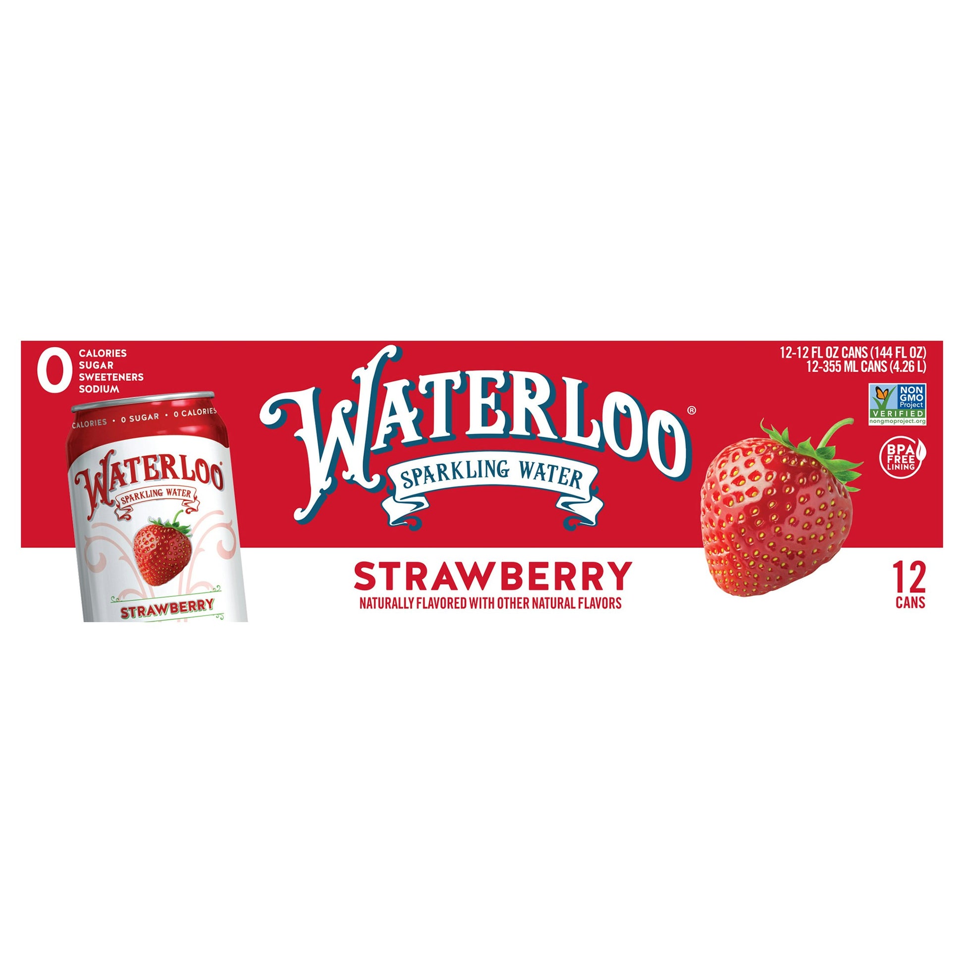 Waterloo Sparkling Water Strawberry 1 144 FO (Pack of 2)