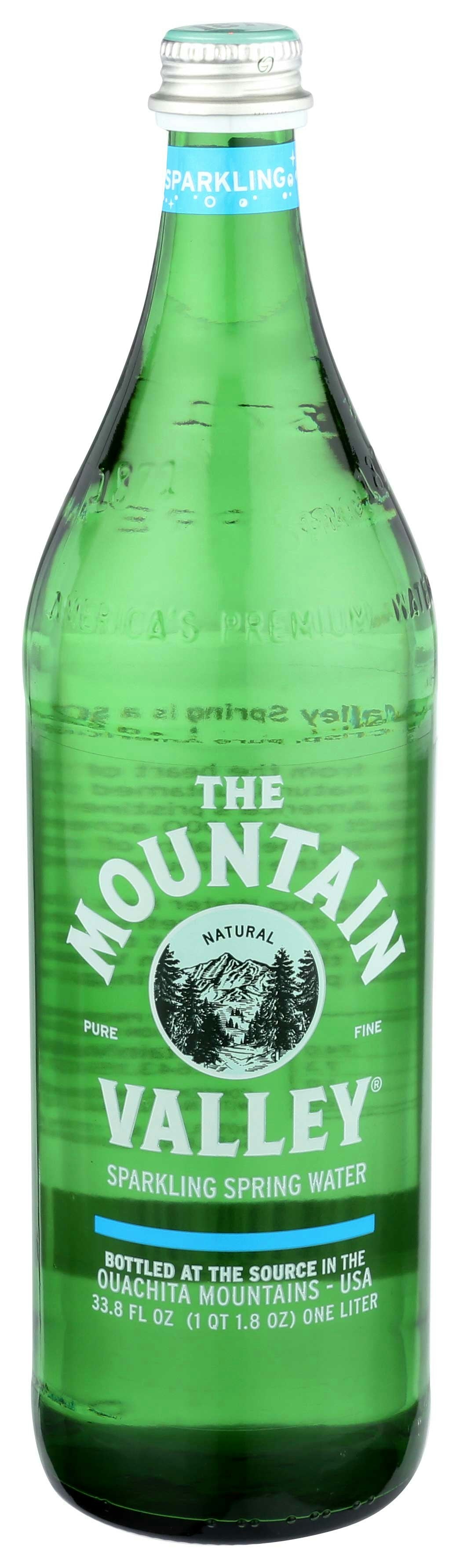 Mountain Valley Spring Water Glass Sparkling Water - 1 Liter (Pack of 12)