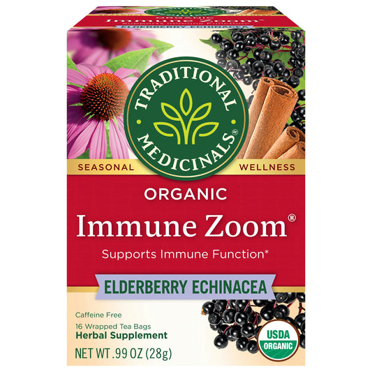 Traditional Medicinals Tea Immune Zoom Elderberry 16 Bag (Pack of 6)