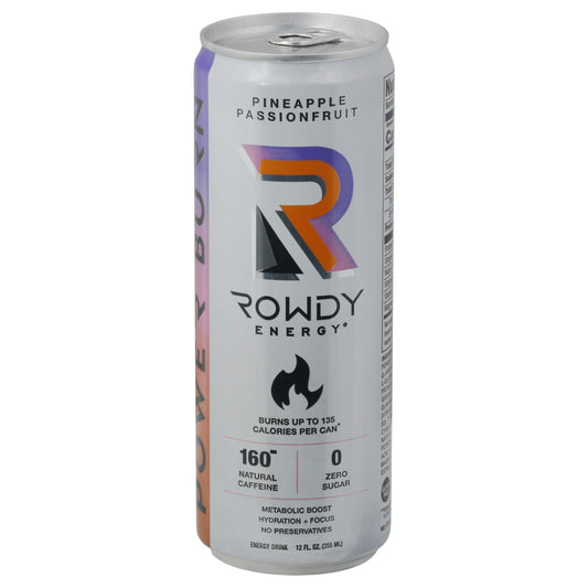 Rowdy Energy Drink Pineapple Passionfruit 12 Fl Oz (Pack of 12)