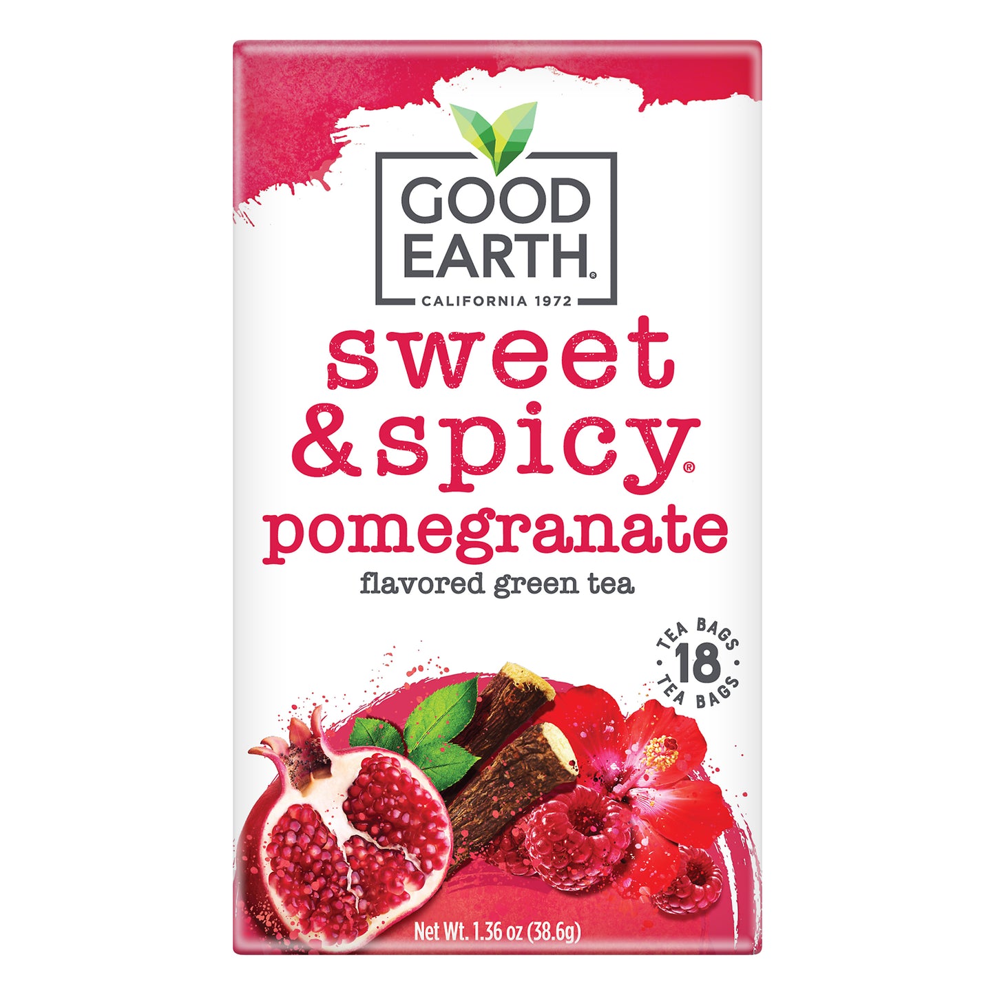 Good Earth Tea Pomegranate Burts 18 Bag (Pack Of 6)