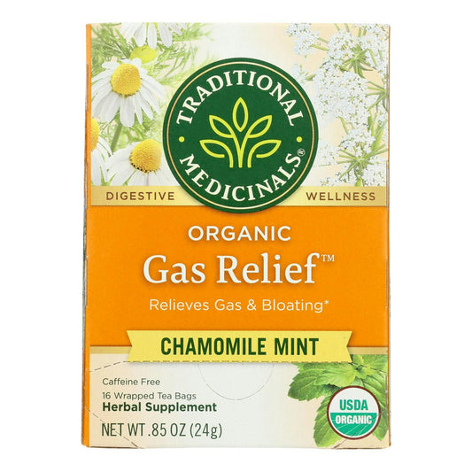 Traditional Medicinals Tea - Organic - Gas Relief - 16 Bagss (Pack of 6)
