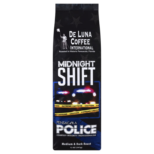 DeLuna Coffee Midnight Shift Coffee 12 oz Pack of 6