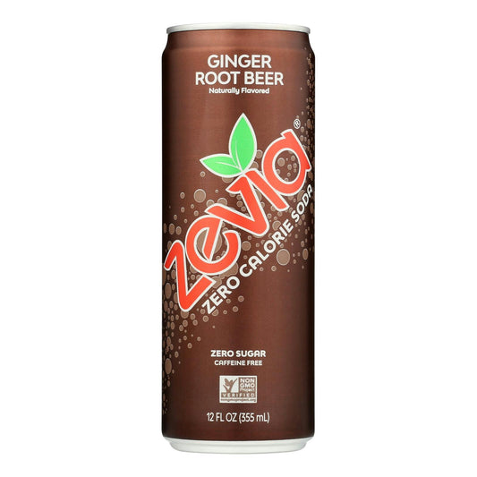 Zevia - Soda Ginger Root Beer 12 fl. oz (Pack of 12)