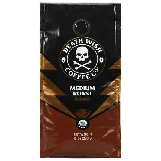 Death Wish Coffee Coffee Medium Roast Ground 10 oz (Pack of 6)
