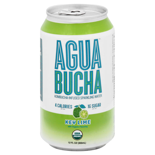 Agua Bucha Water Sparkling Kombucha Infused Lime