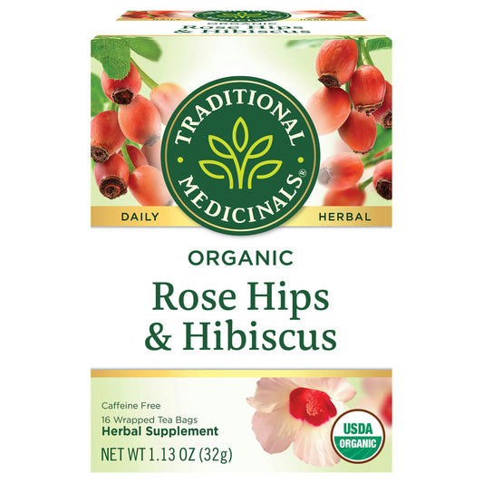 Traditional Medicinals Tea Rose Hips Hibiscus Organic 16 Bag (Pack of 6)
