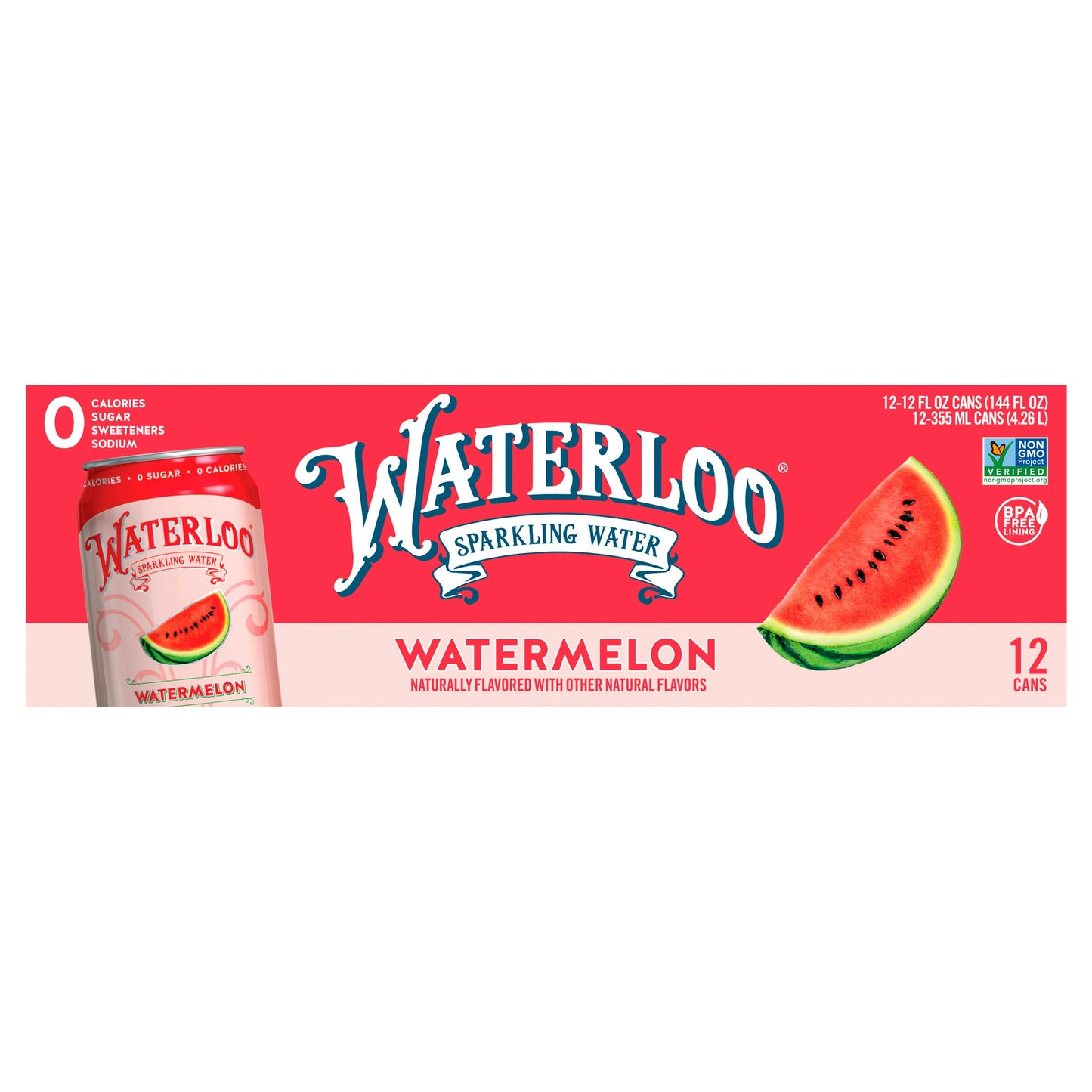 Waterloo Sparkling Water Watermelon 144 FO (Pack of 2)