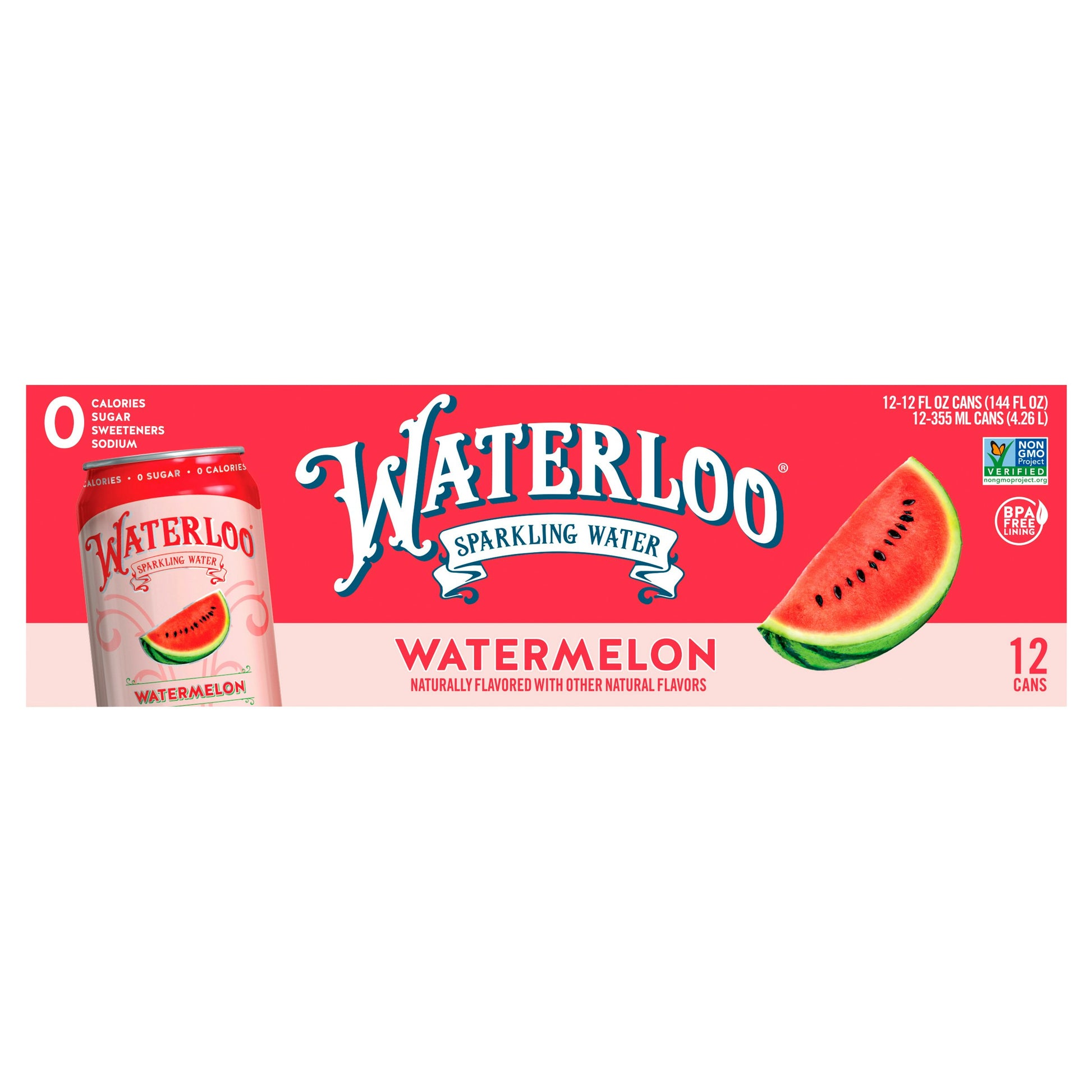 Waterloo Sparkling Water Watermelon 144 FO (Pack of 2)