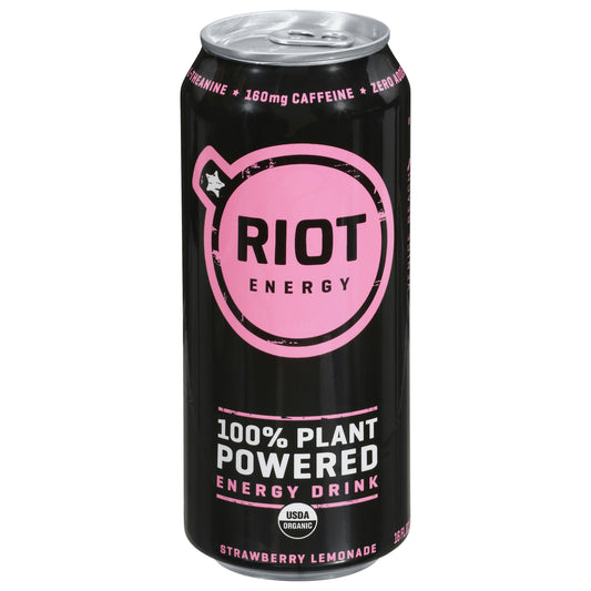 Riot Energy Drink Strawberry Lemonade Organic