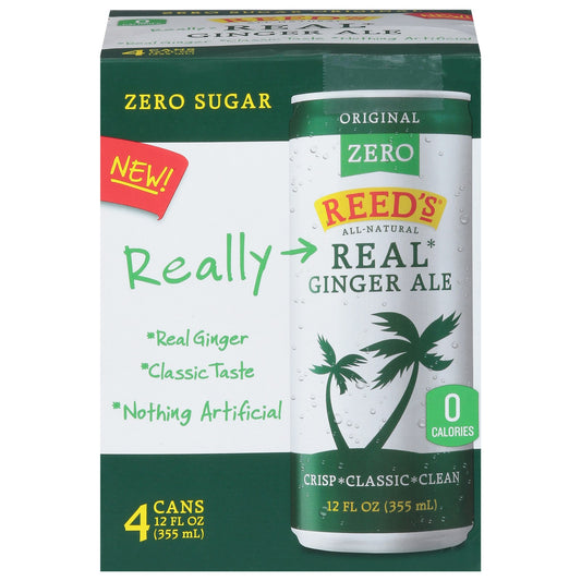 Reed's - Ginger Ale Zero Sleek 4/12 fl. oz (Pack of 6)