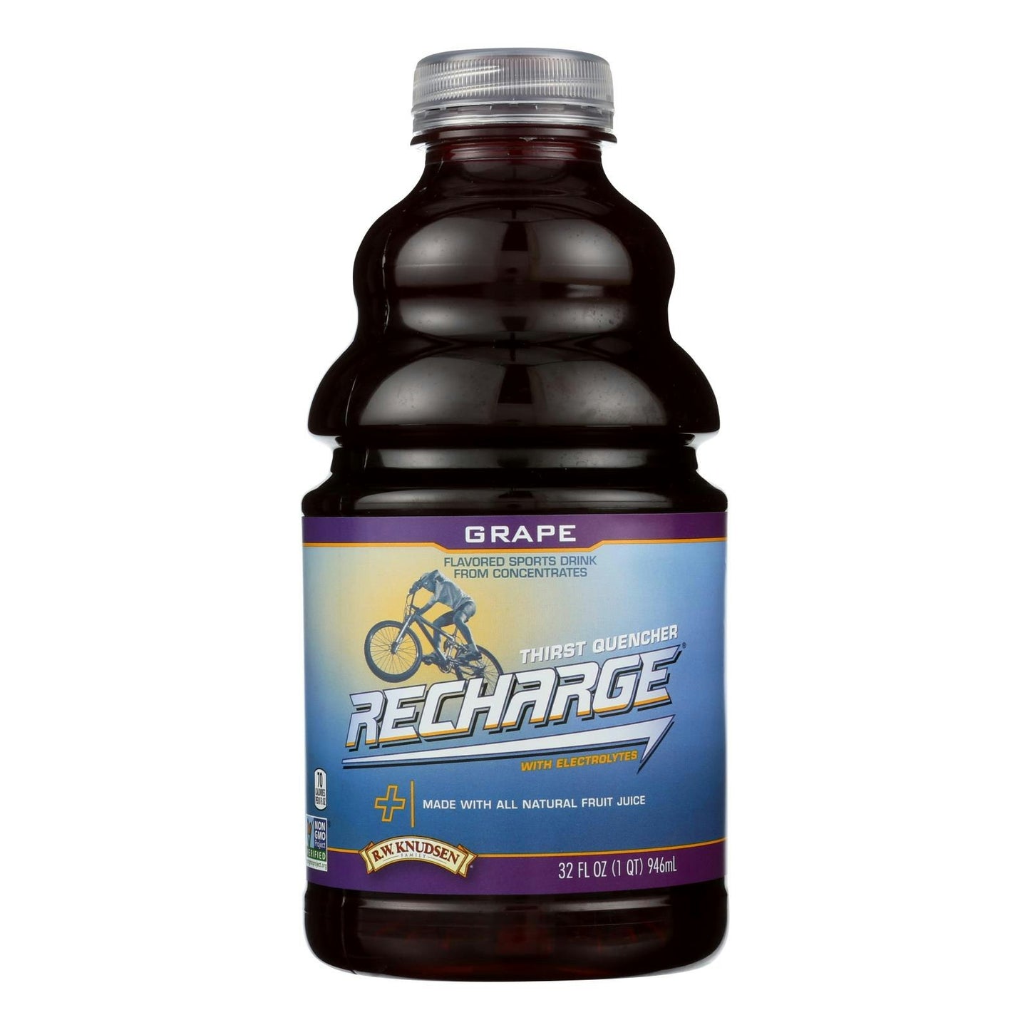 R.W. Knudsen Family Recharge Grape Flavored Sports Drink with Electrolytes - 32 Fl. oz (Pack of 6)