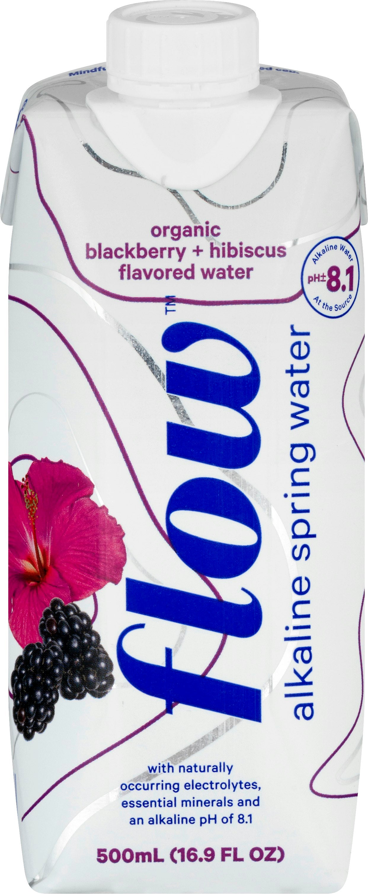 Flow Water Water Alkaline Blackberry Hibiscus 16.9 fl oz (Pack of 12)