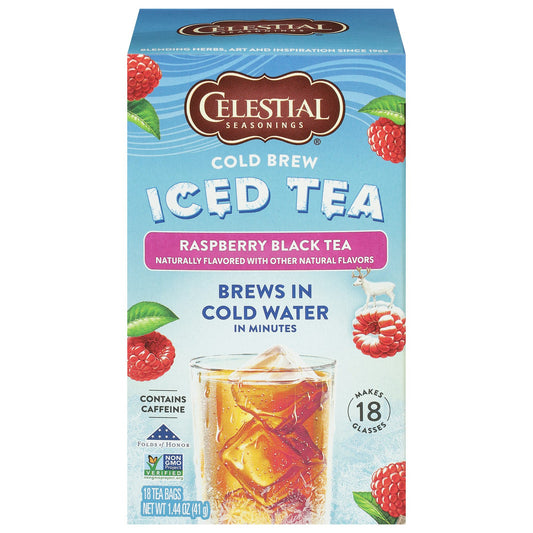 Celestial Seasonings - Ice Tea Cold Brew Raspberry Black 18 Bags (Pack of 6)