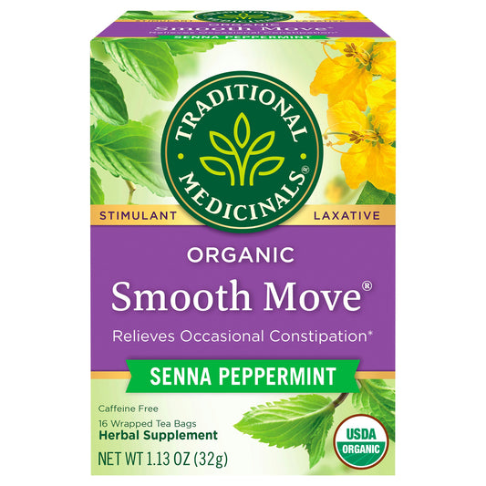 Traditional Medicinals Tea Smooth Move Peppermint 16 Bag (Pack of 6)