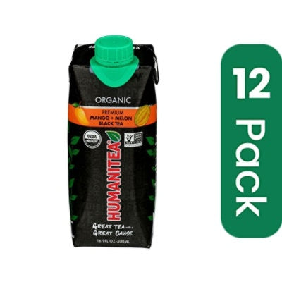 Humanitea Organic Mango Plus Melon Black Tea - 16.9 Fluid Ounce (Pack of 12)