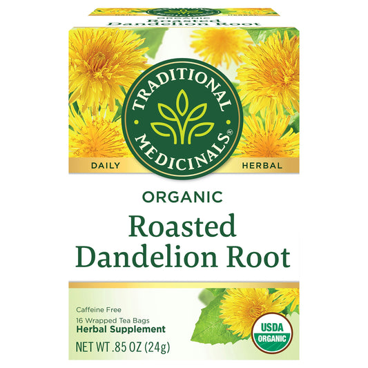 Traditional Medicinals Tea Roasted Dandelion Root Organic 16 Bag (Pack of 6)