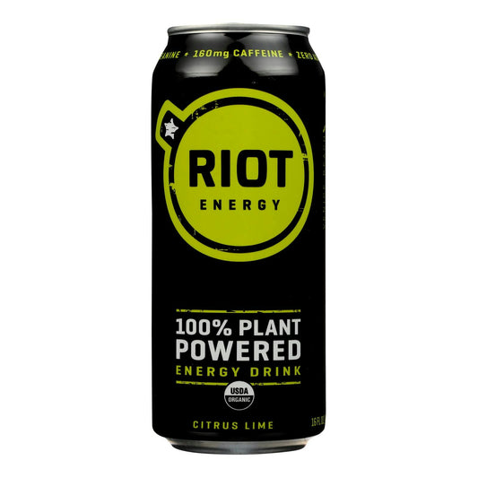 Riot Energy - Energy Drink Citrus Lime 16 oz (Pack of 12)