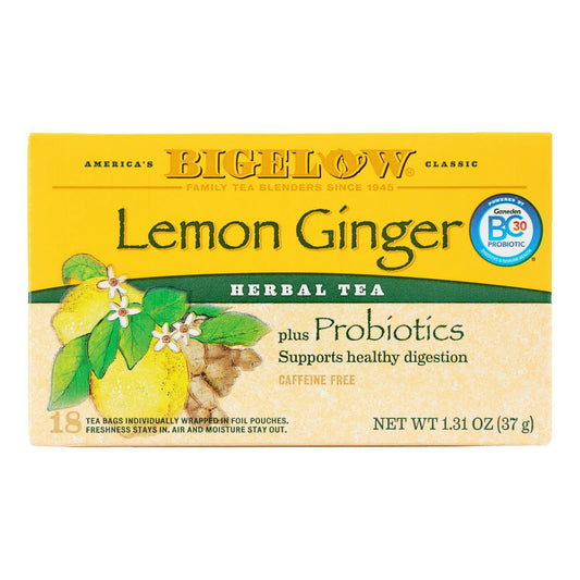 Bigelow Herbal Tea Caffeine Free Lemon Ginger - 18 per Pack (6 Packs Total)