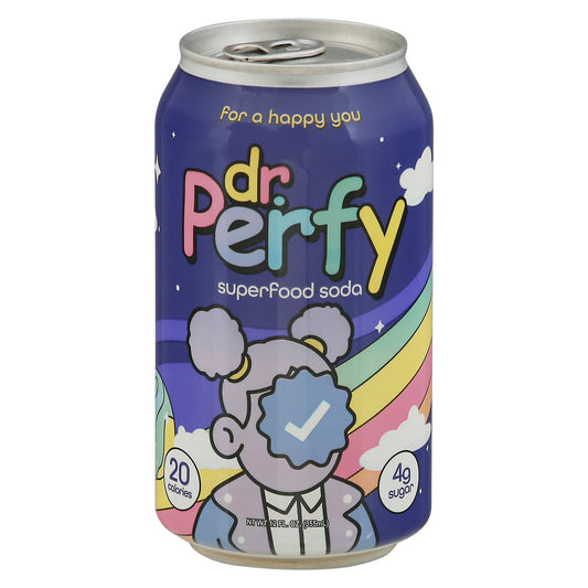 Perfy Soda Sugar Free Superfood Soda Dr Perfy 12 Fl Oz (Pack of 12)