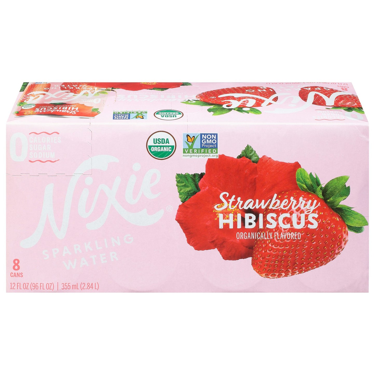 Nixie Sparkling Water Strawberry Hibiscus 12 fl. Oz, 8 Per Pack (3 Packs Total)
