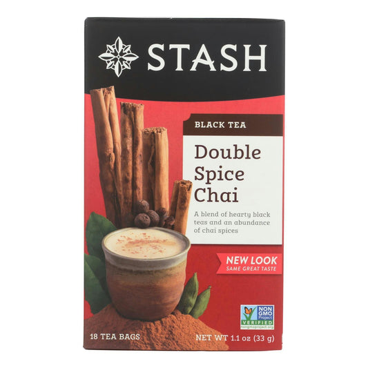 Stash Tea - Tea Black Doble Spice Chai 18 Bag (Pack of 6)