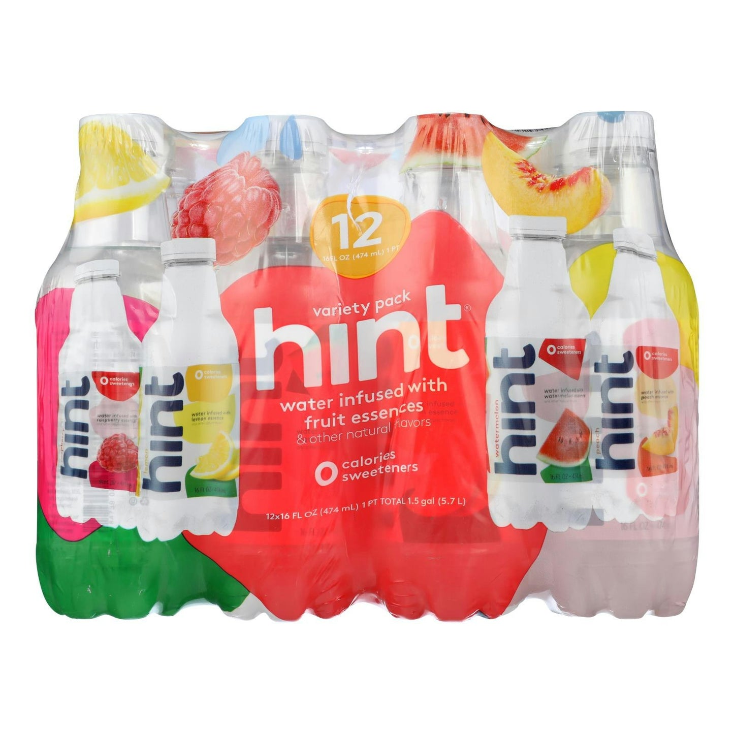 Hint - Water 4 Flavor 16 fl oz, 12 Per Pack (12 Packs Total)