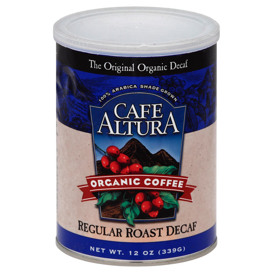 Cafe Altura Coffee Ground Decaf Regular Roast Organic 12oz