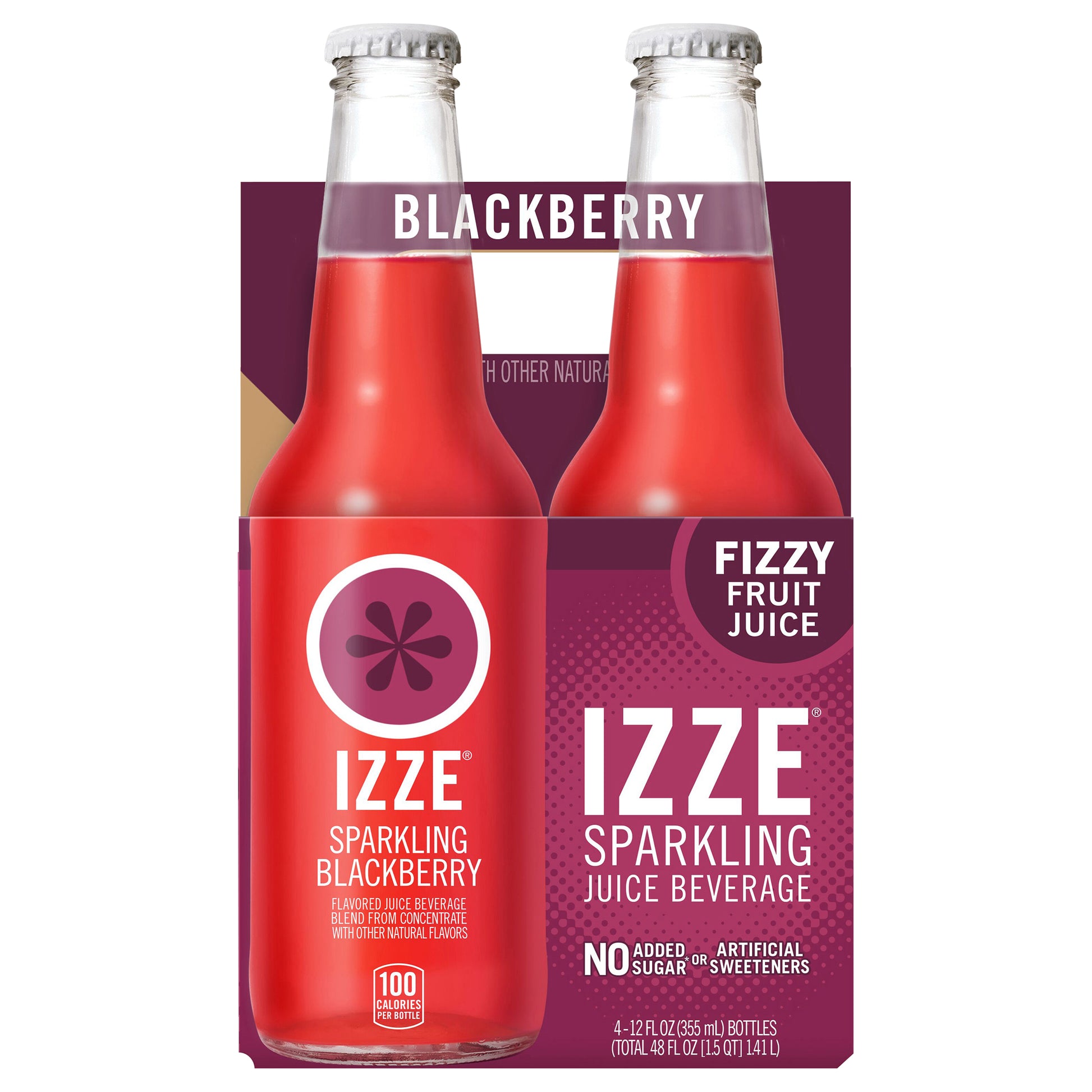 Izze Beverage Juice 4Pk Sparkling Blackberry 48 FO (Pack Of 6)