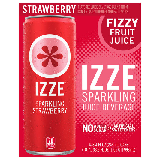 Izze Beverage Juice Sprkl Strawberry 4Pack 33.6 Fl Oz (Pack Of 6)