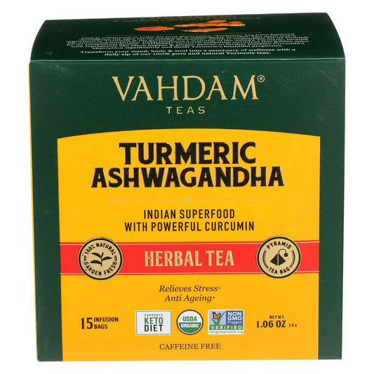 Vahdam Organic Turmeric Ashwagandha Herbal Tea