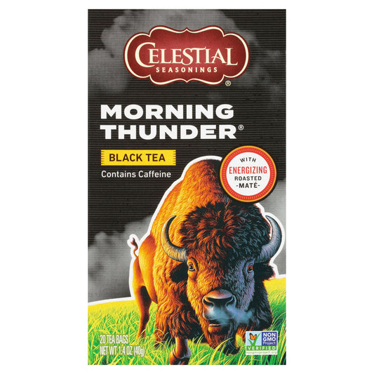 Celestial Seasonings Tea Black Morning Thunder 20 Bag (Pack of 6)