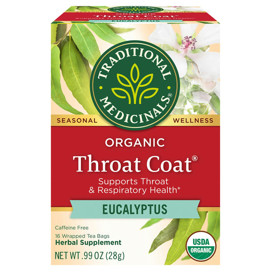 Traditional Medicinals Tea Eucalyptus Throat Coat 16 Bag (Pack of 6)