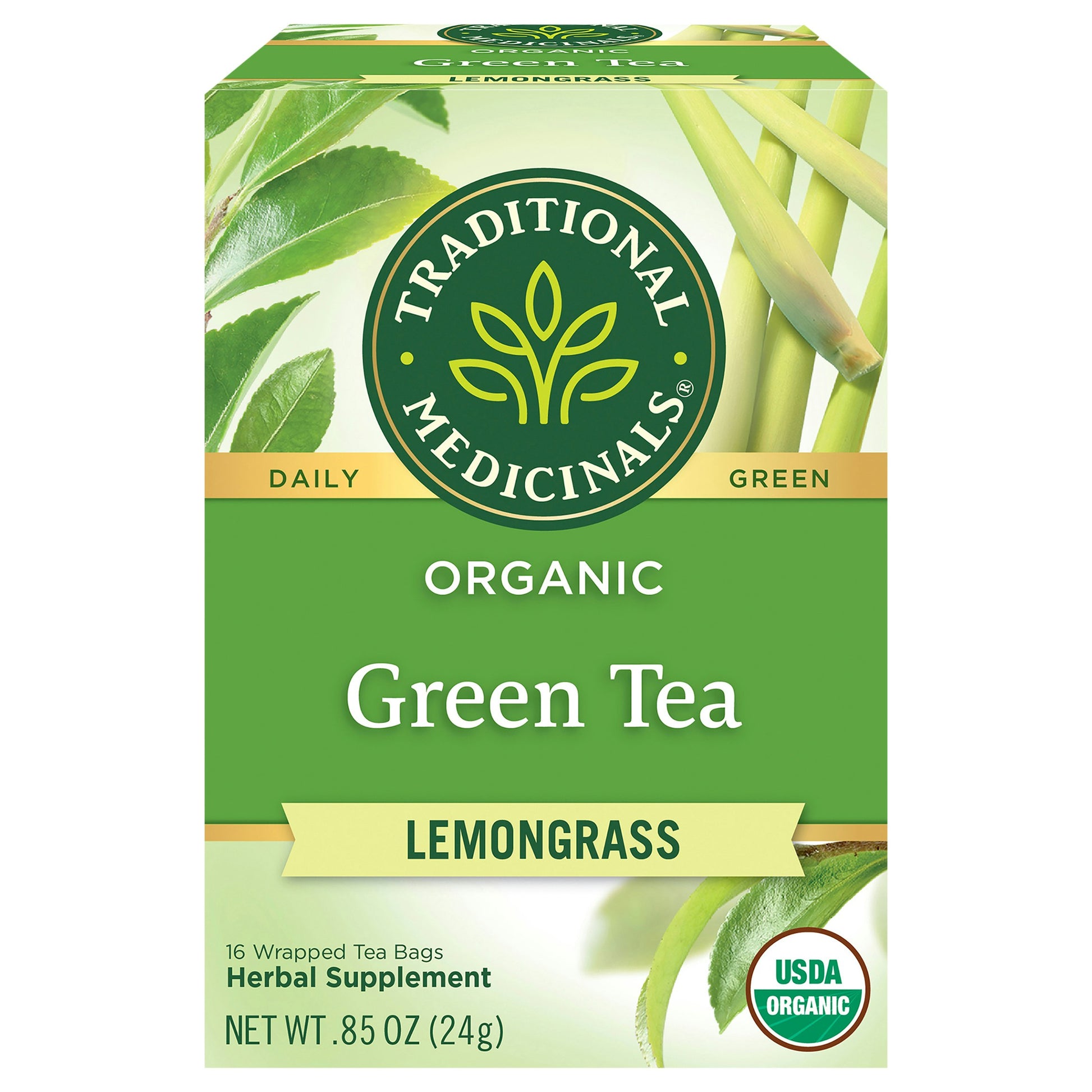 Traditional Medicinals Tea Grain Lemongrass 16 Bag (Pack of 6)