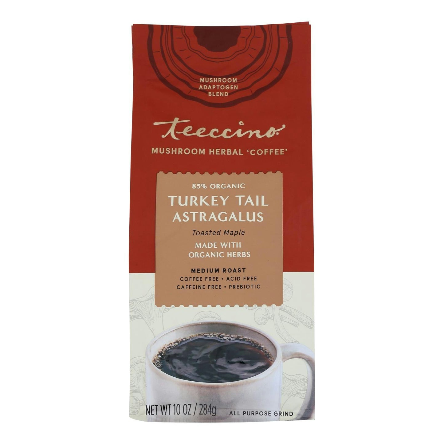 Teeccino - Mushroom Coffee Turkey Tail Astragalus 10 oz (Pack of 6)